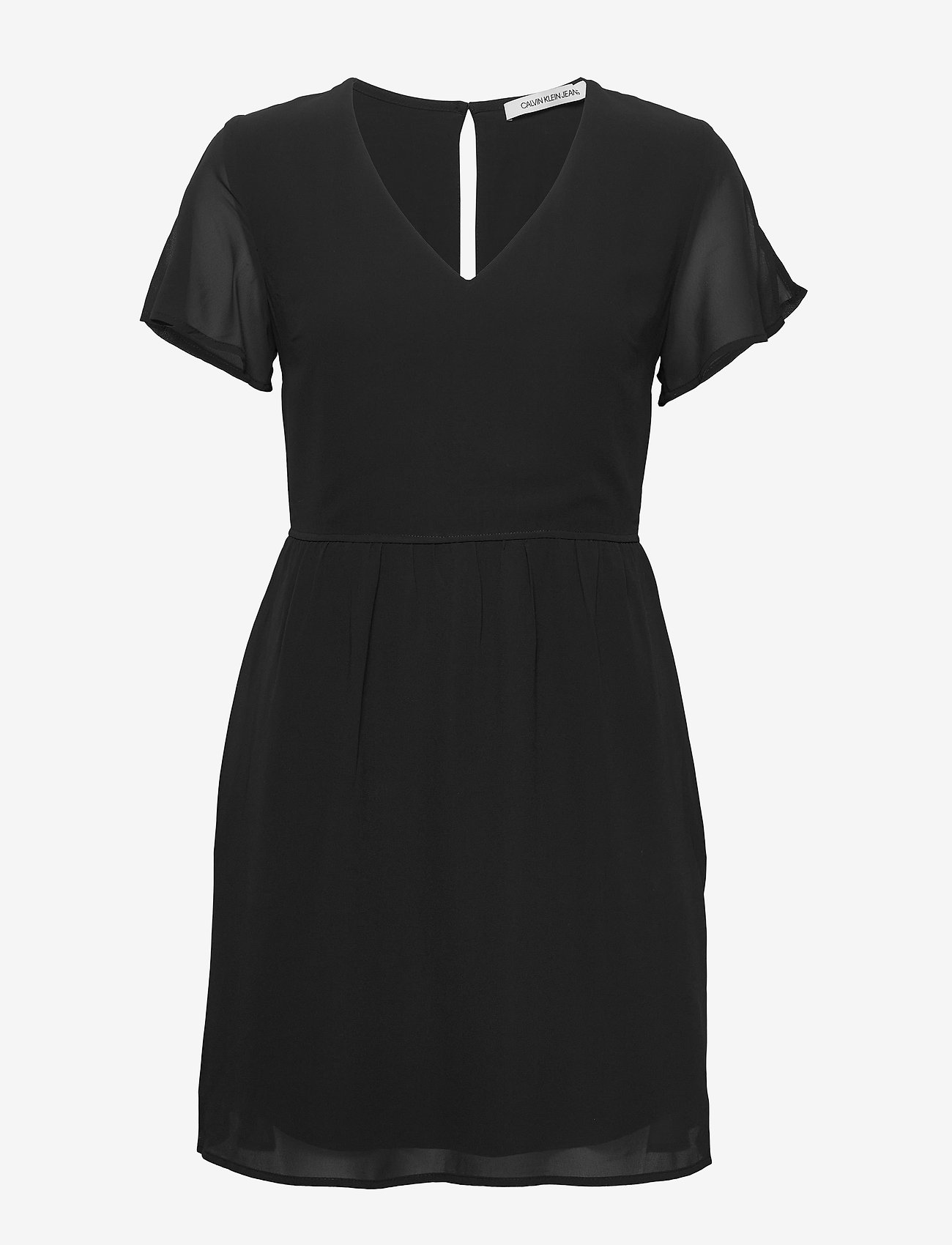 v neck chiffon dress