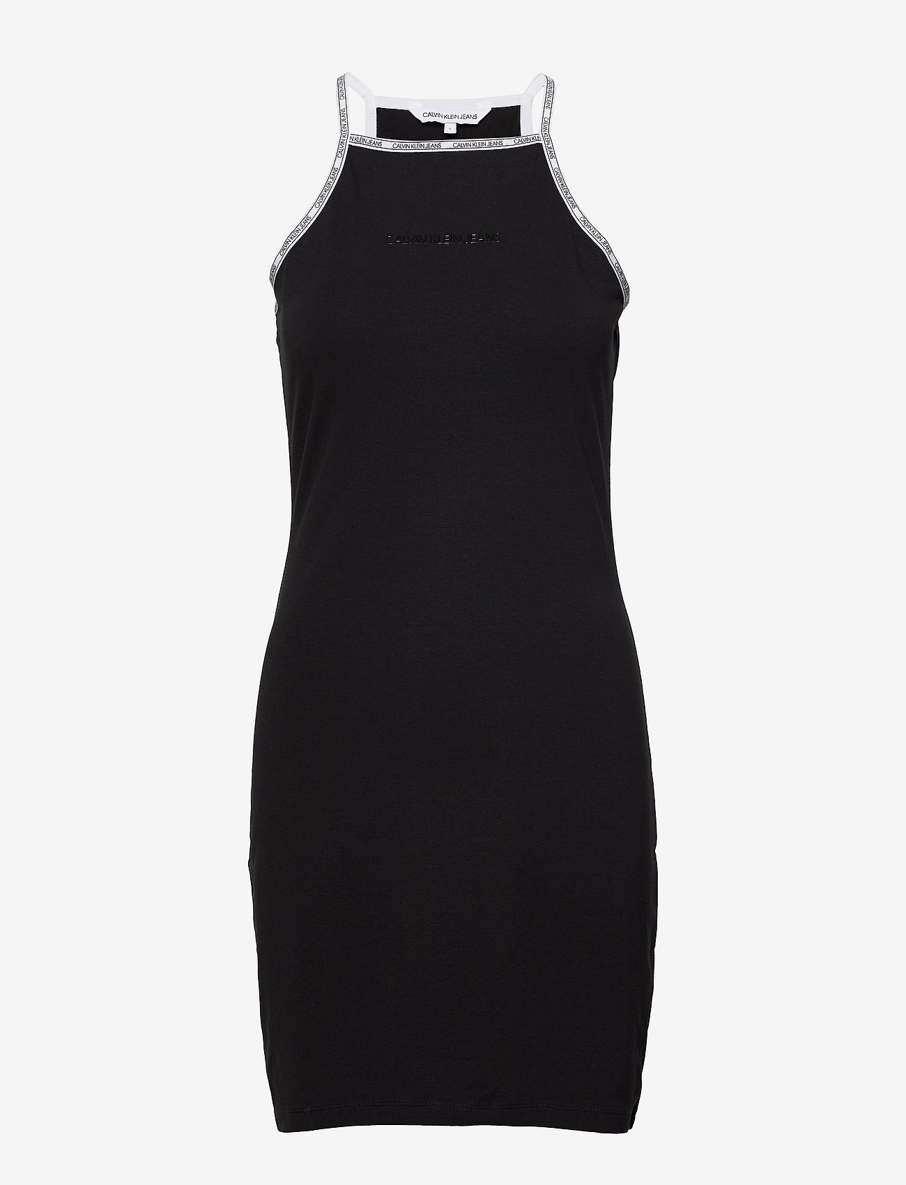 calvin klein black dress with white trim