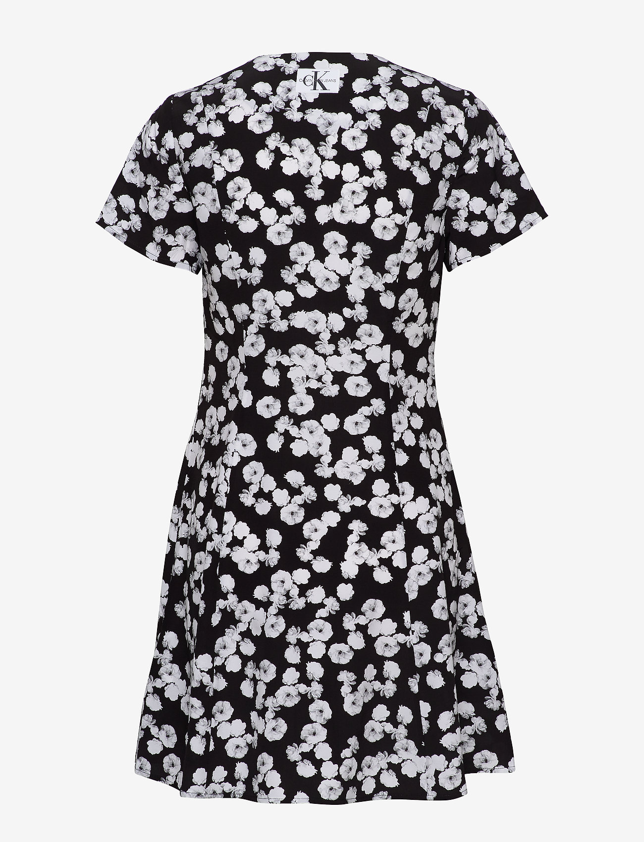 calvin klein black and white floral dress