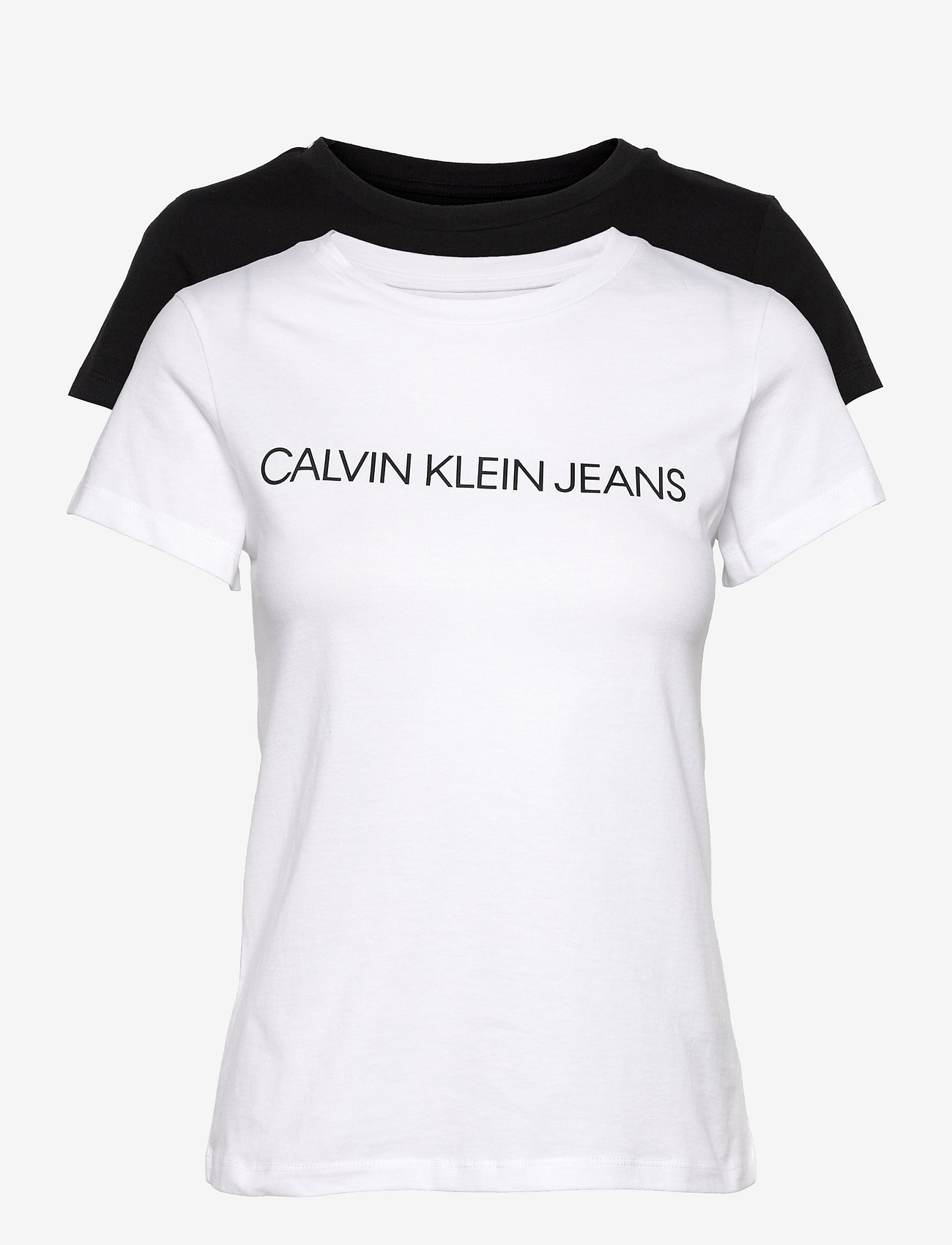 Calvin Klein Jeans - 2-PACK T-SHIRT - t-krekli - bright white / ck black - 0