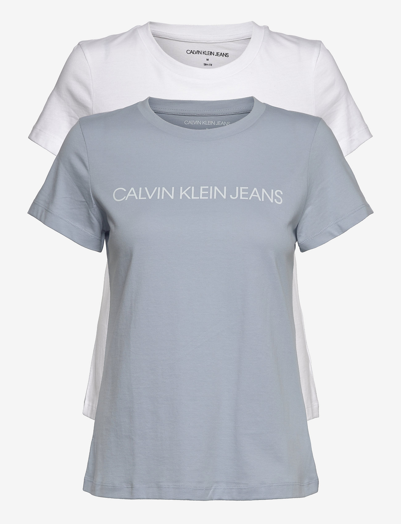 Calvin Klein Jeans - INSTITUTIONAL LOGO 2-PACK TEE - t-särgid - bayshore blue/bright white - 0