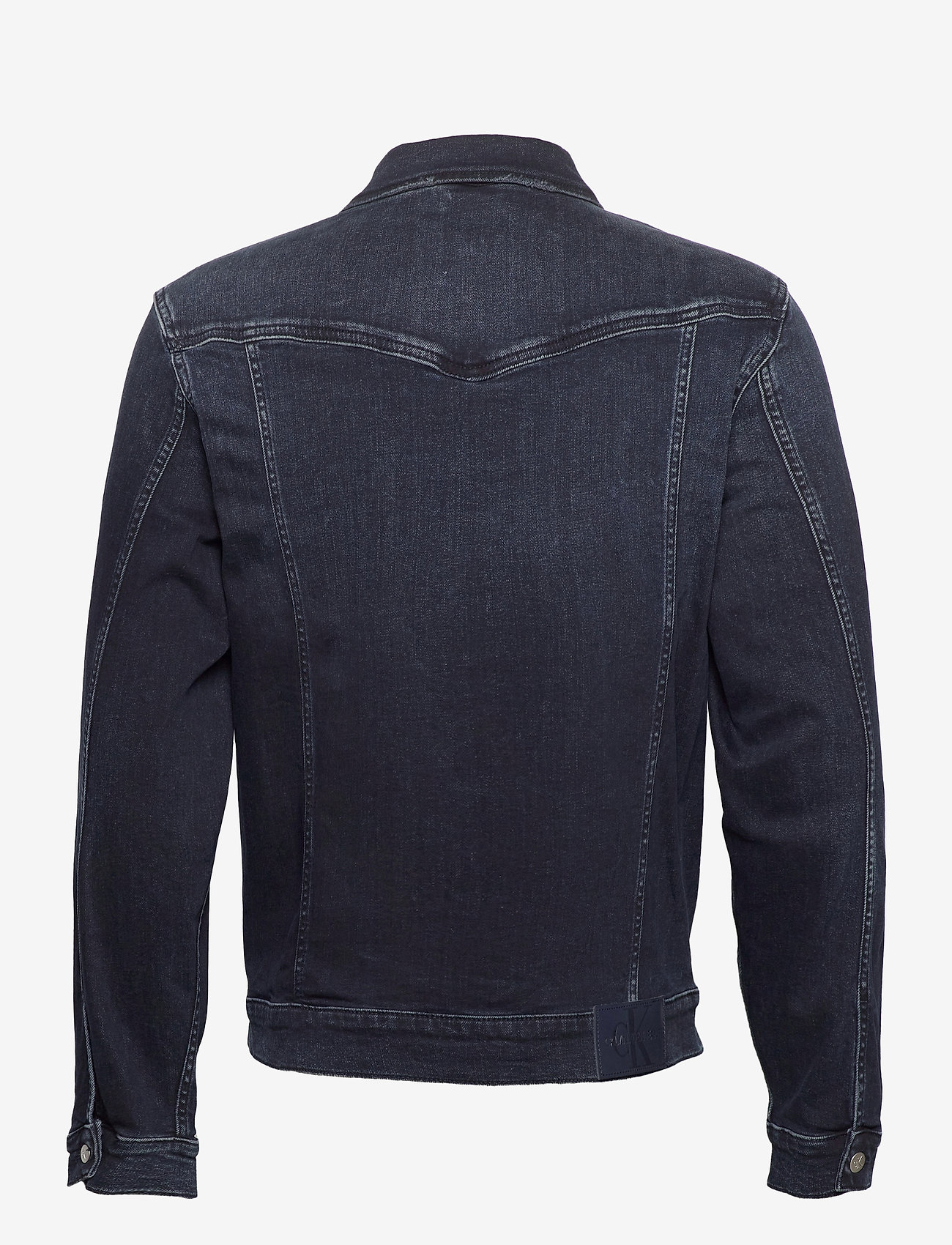 blue and black denim jacket