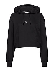 calvin klein black cropped hoodie