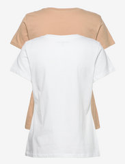 Calvin Klein Jeans - 2-PACK MONOGRAM SLIM TEE - t-shirts - tawny sand/bright white - 1
