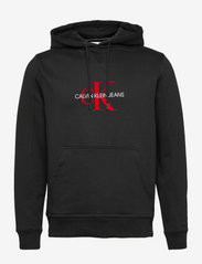 monogram flock box hoodie