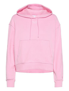 calvin klein underwear tape fleece overhead hoodie pink