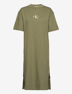 MONOGRAM LOGO T-SHIRT DRESS - t-shirt dresses - faded olive