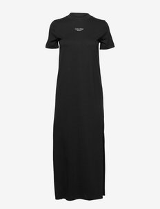 STACKED LOGO T-SHIRT DRESS - aftenkjoler - ck black