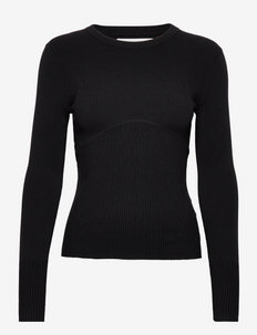 BUST DETAILING TIGHT SWEATER - sweaters - ck black