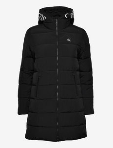 LOGO HOOD LW PADDED COAT - winter coats - ck black