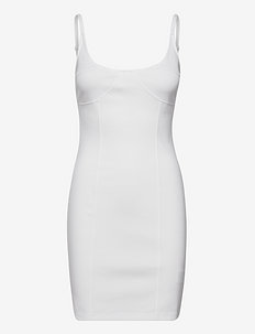 FEMININE SEAMING DRESS - bodycon dresses - bright white