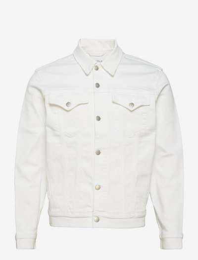Calvin Klein Jeans Foundation Slim Denim Jacket (Da122 White With Embro),  (77.94 €) | Large selection of outlet-styles | Booztlet.com
