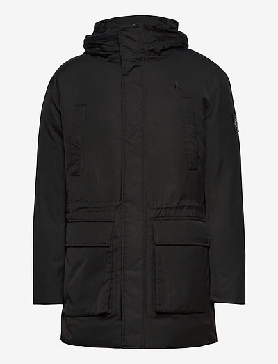 calvin klein fake down technical parka