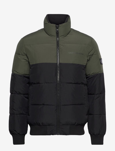 calvin klein colorblock puffer jacket