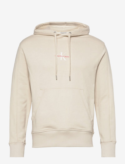 calvin klein underwear tape fleece overhead hoodie pink