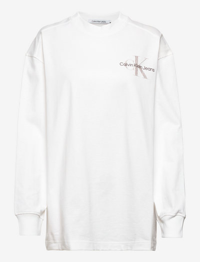 GENDERLESS MONOLOGO LS TEE - t-shirts - bright white