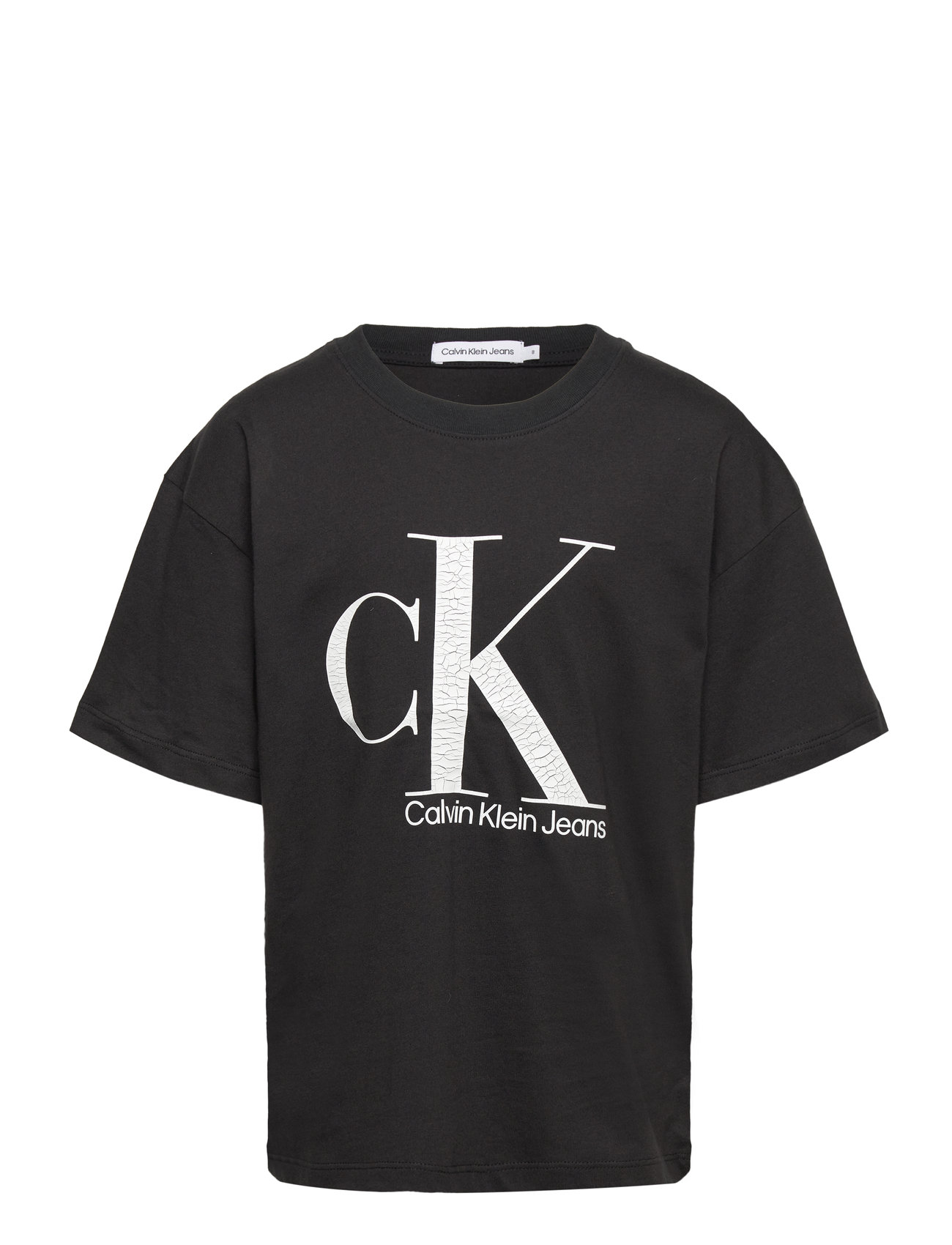 Marble Monogram Ss T-Shirt Tops T-Kortærmet Skjorte Black Calvin Klein