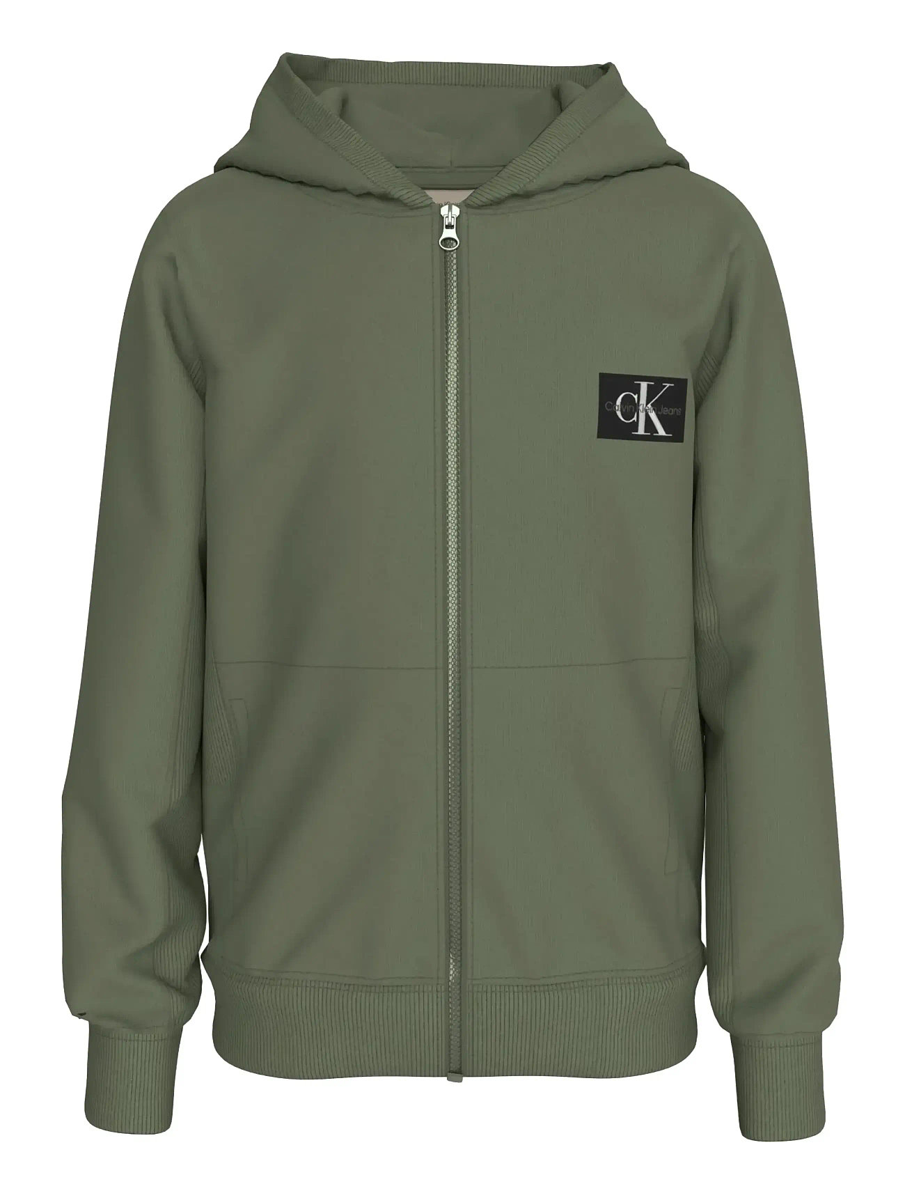 CALVIN KLEIN Badge Zip-Through Khaki - 164 - Kinder