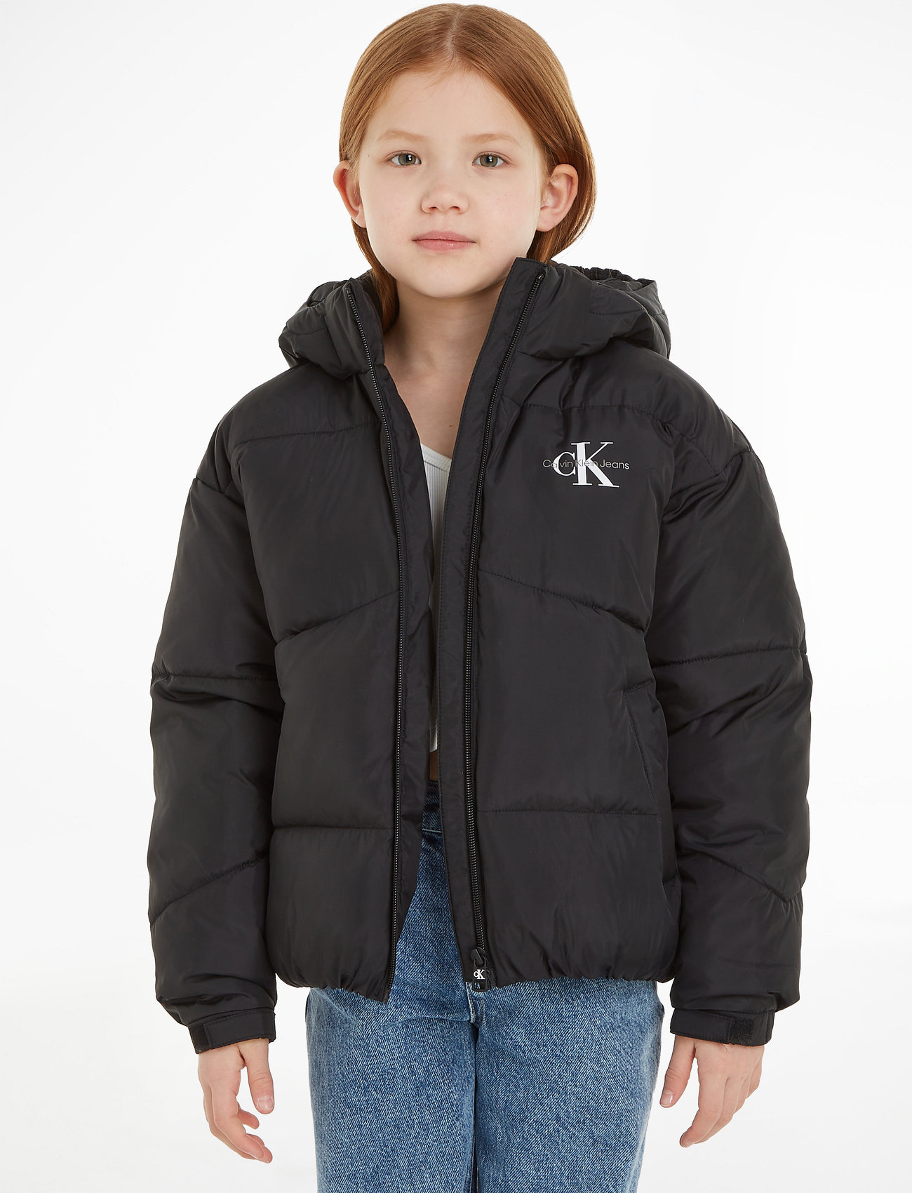 Calvin Klein Ck Short Puffer Jacket, 128, Black, Jakker Og Frakker > Puffer Og Vatterede, Børn