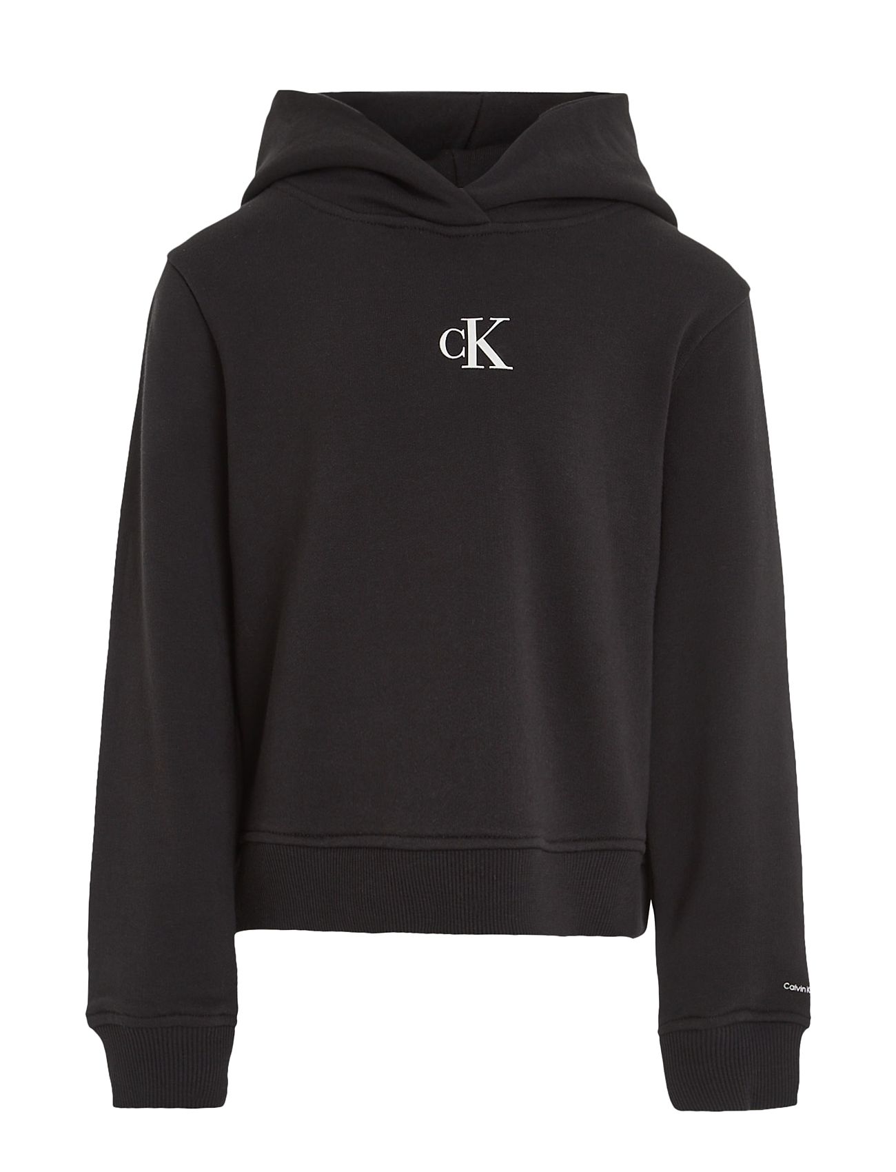 Ck Logo Boxy Hoodie Black Calvin Klein