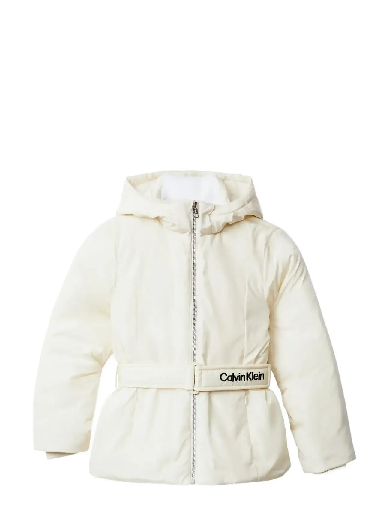 CALVIN KLEIN Klassisch Belted Jacke Cream - 152 - Kinder