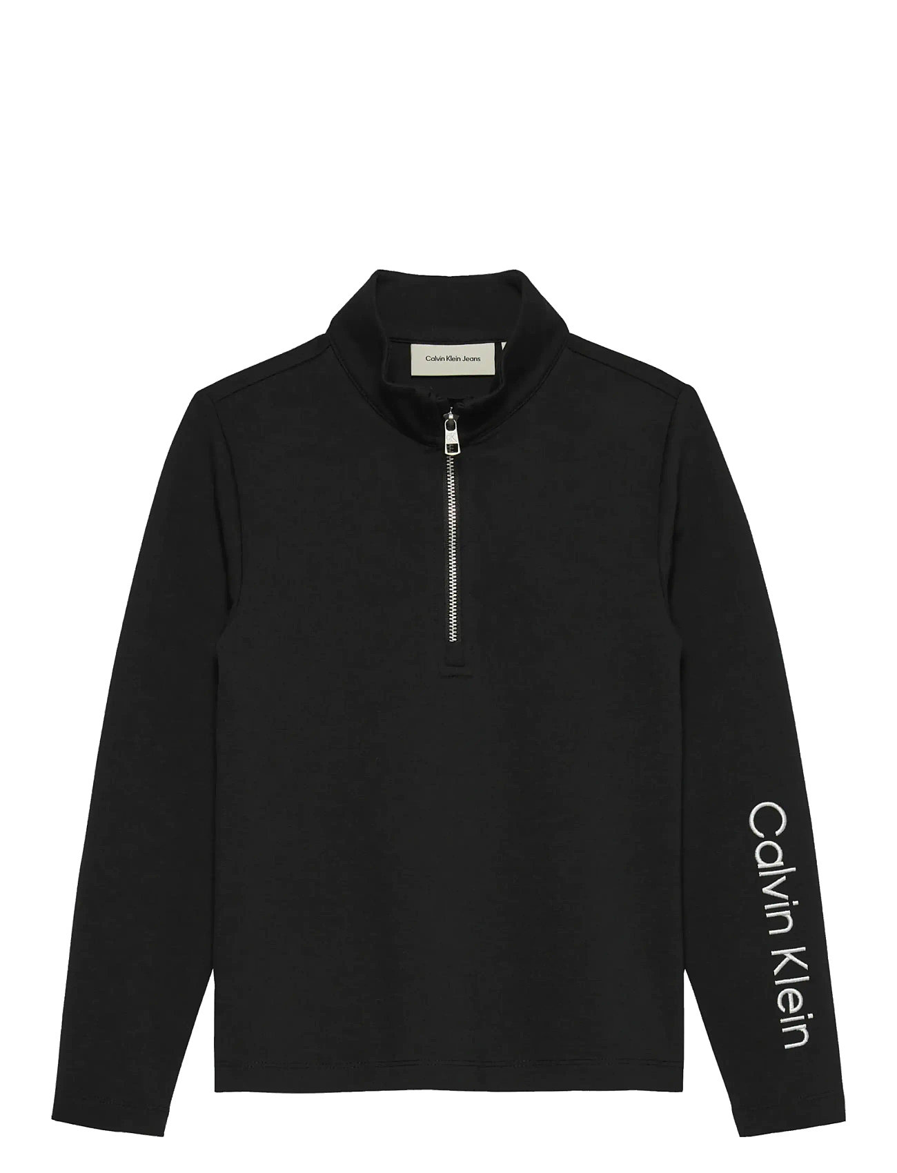 CALVIN KLEIN Ls Tee Half Zip Up Schwarz - 128 - Kinder