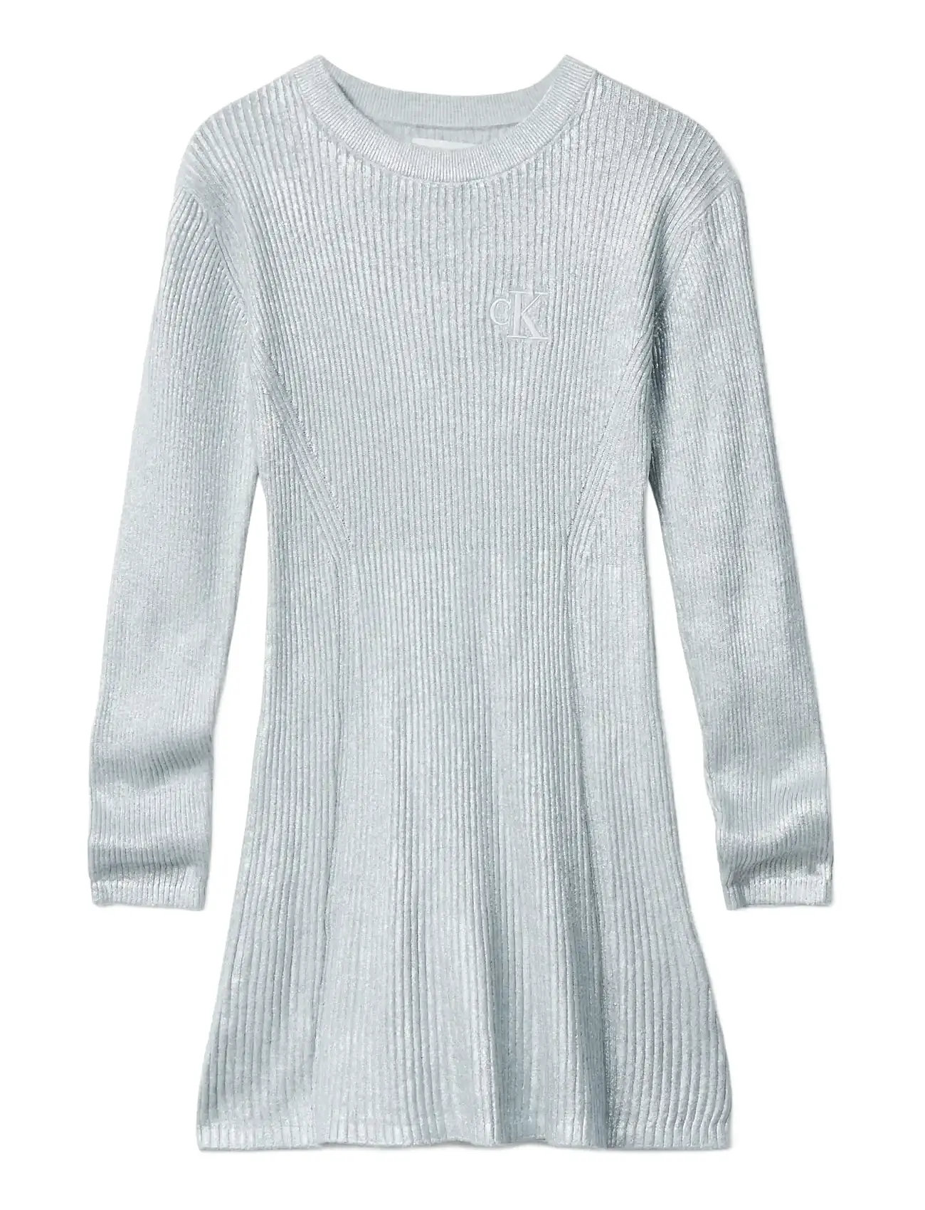 CALVIN KLEIN Silber Coated Ls Pullover Kleid Silber - 152 - Kinder