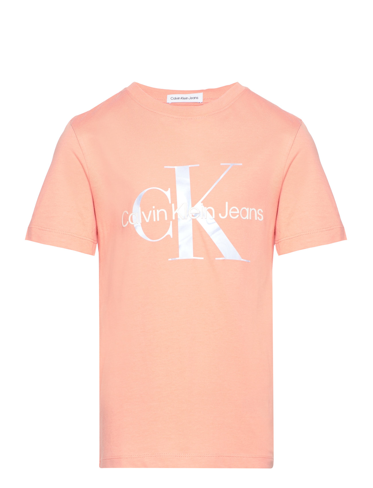 Meta-Minimal Monogram T-Shirt Tops T-shirts Short-sleeved Coral Calvin Klein
