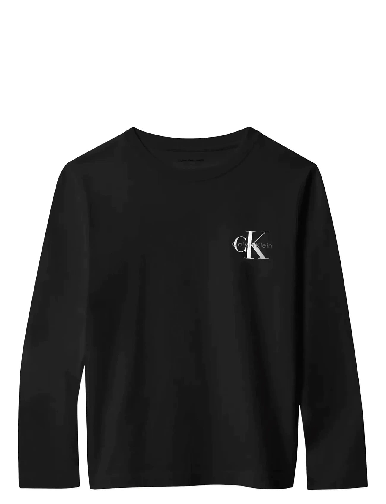 CALVIN KLEIN Chest Monologo Ls T-Shirt Schwarz - 170 - Kinder