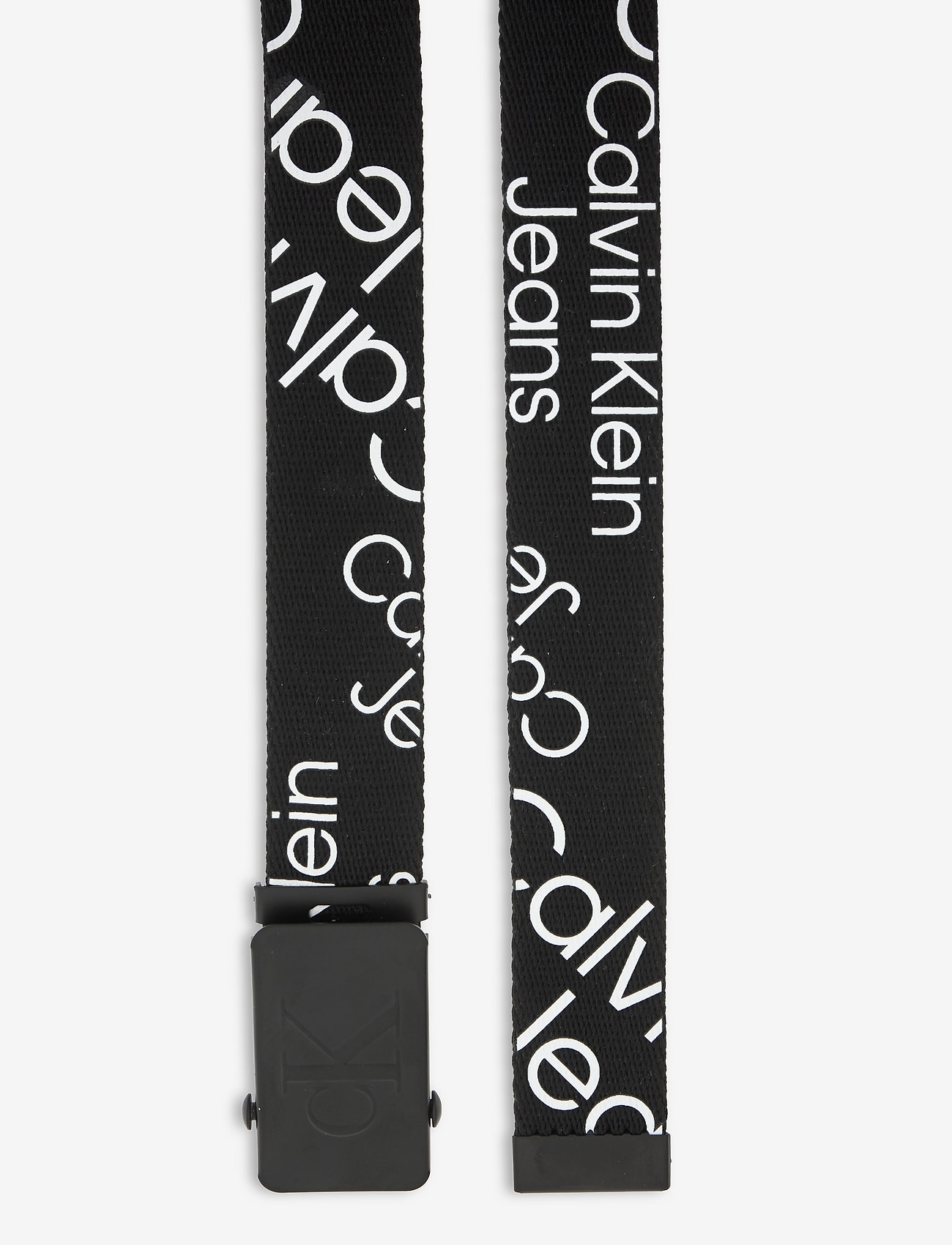 Calvin Klein - STACK LOGO AOP BELT - bælter - black stacked logo aop - 1