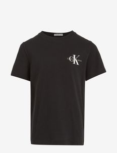 CHEST MONOGRAM TOP - ensfarvede kortærmede t-shirts - ck black