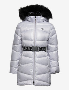 BELTED LONG DOWN COAT - puffer & padded - arctic ice
