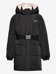 REVERSIBLE PADDED LONG COAT - winter jacket - ck black