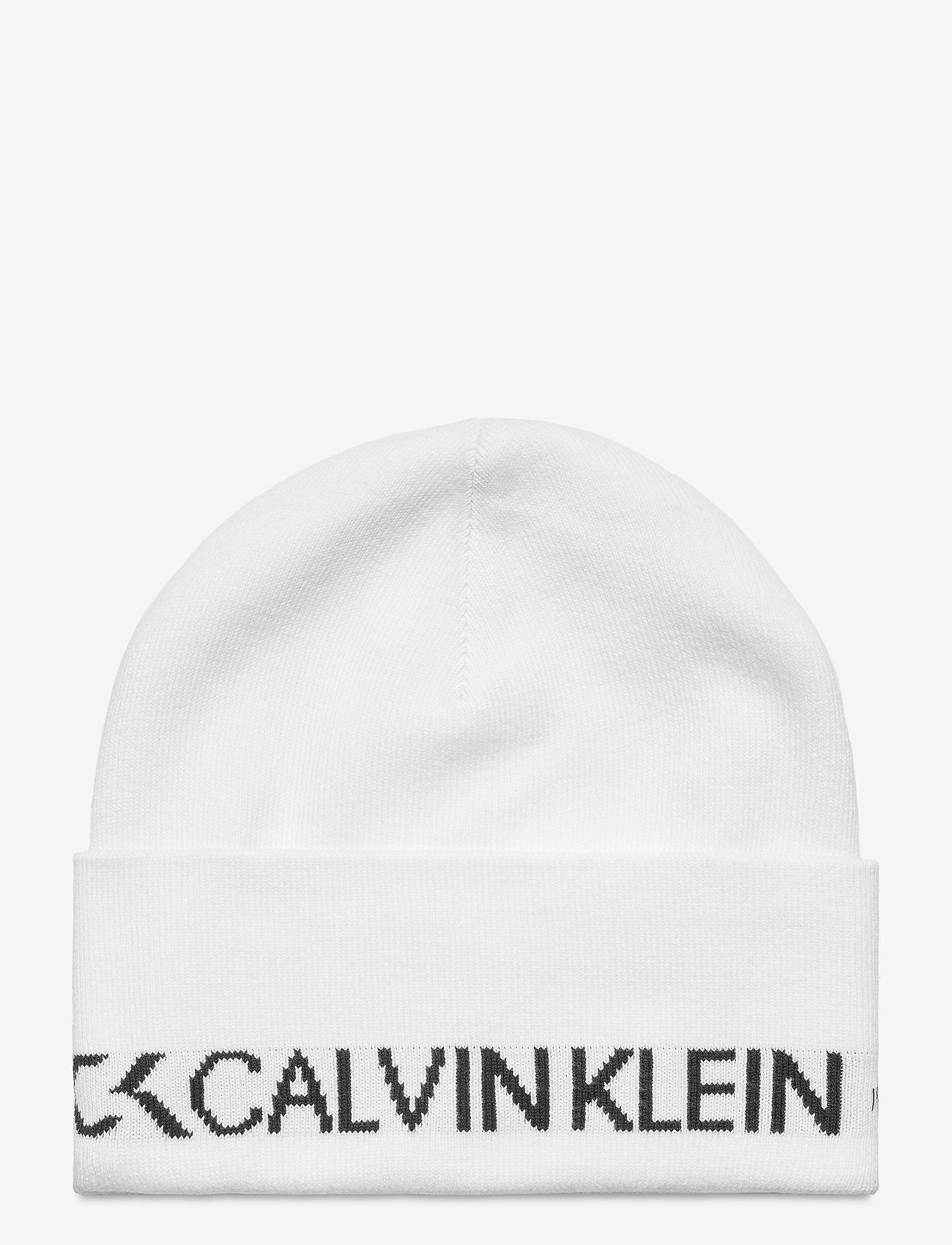 calvin klein white beanie