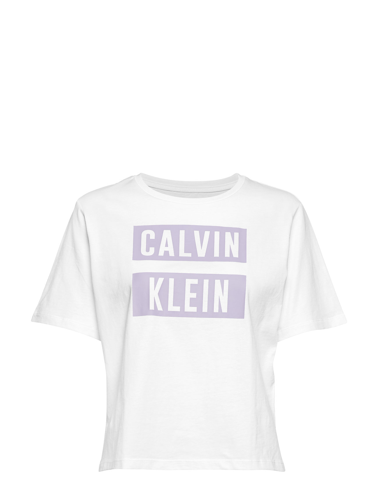 Relaxed Logo Ss Tee Bright White Pastel Lilac 24 95 Calvin