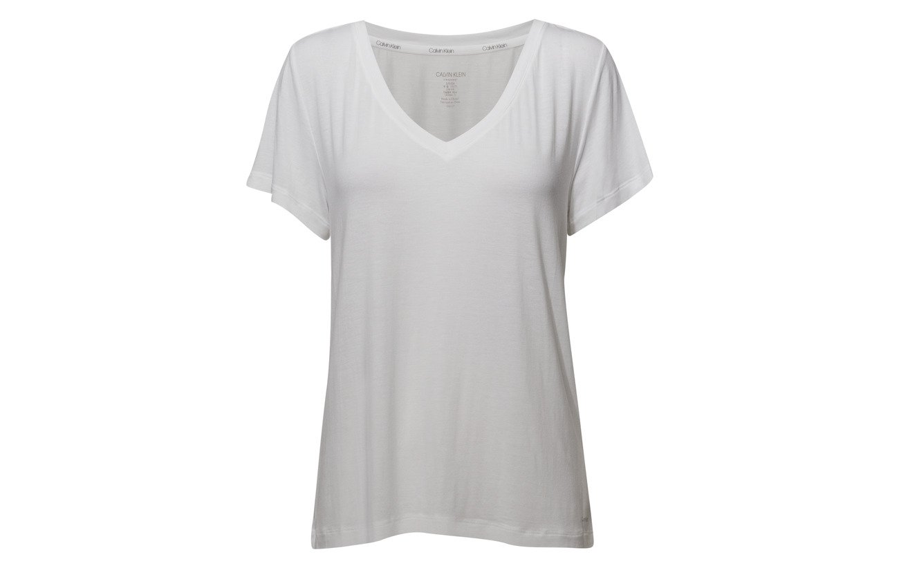 Neck Klein Calvin S Elastane 7 93 Modale s White V IvxP7