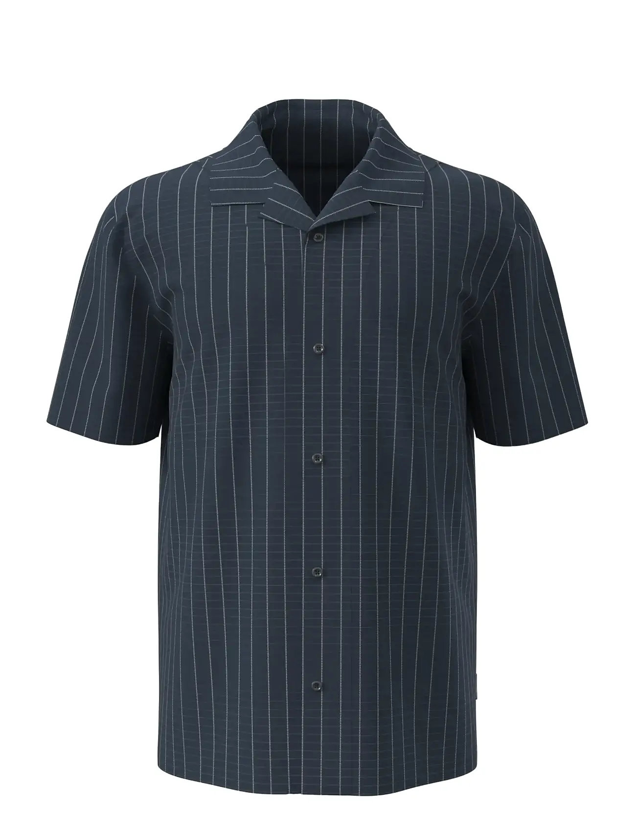 Calvin Klein S/S Button Down, L, Navy, Skjorter > Kortærmede Shirts, Herre