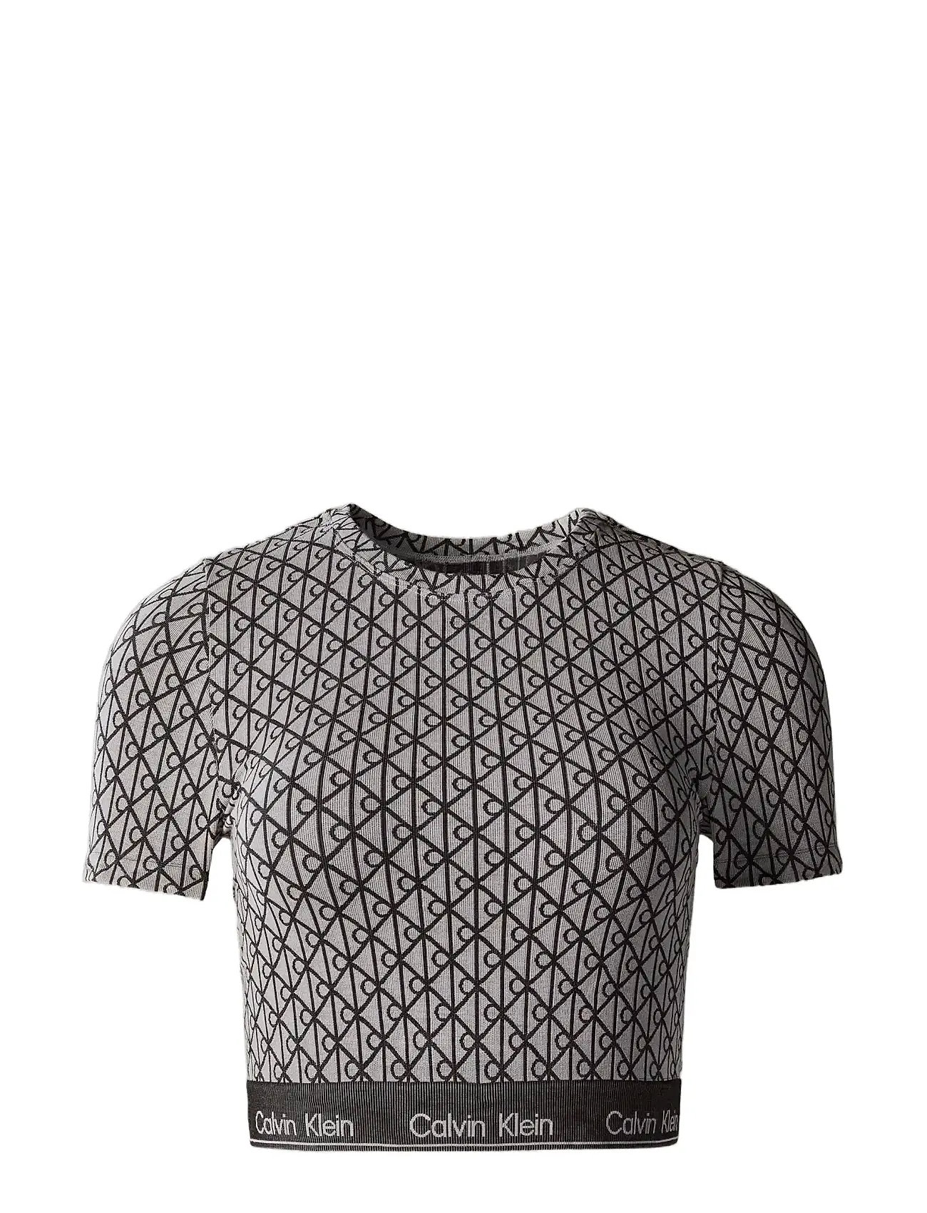 Calvin Klein Short Sleeve Top, M, Black, Crop Overdele > Crop Overdele Med Korte Ærmer, Dame
