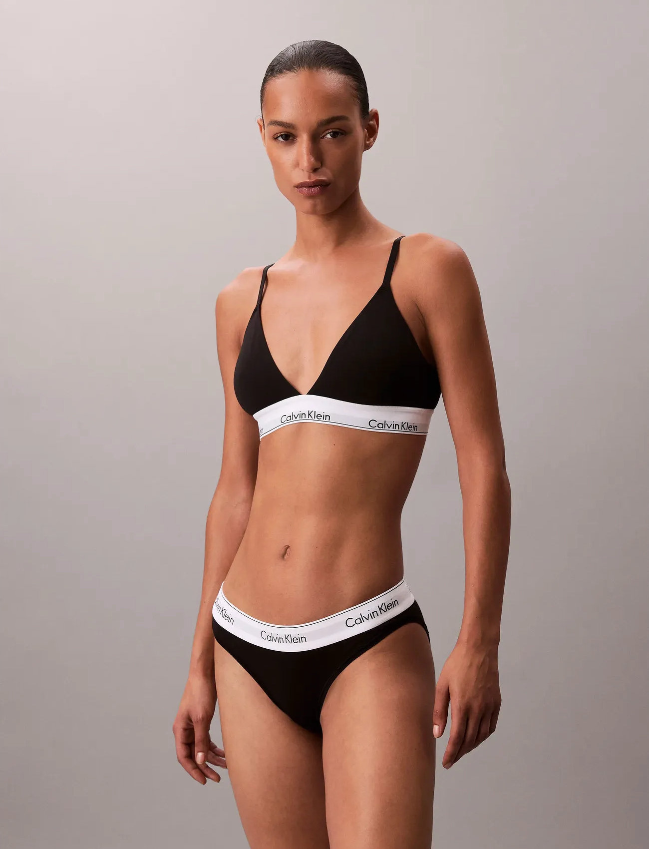 Calvin Klein Lightly Lined Triangle, L, Black, Bløde Bh'Er > Bralette, Dame