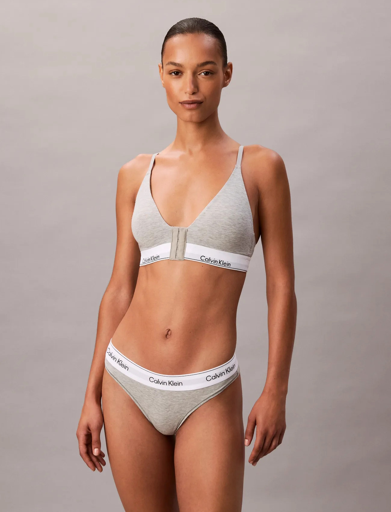 Calvin Klein Lightly Lined Triangle, XL, Grey, Bløde Bh'Er > Bralette, Dame
