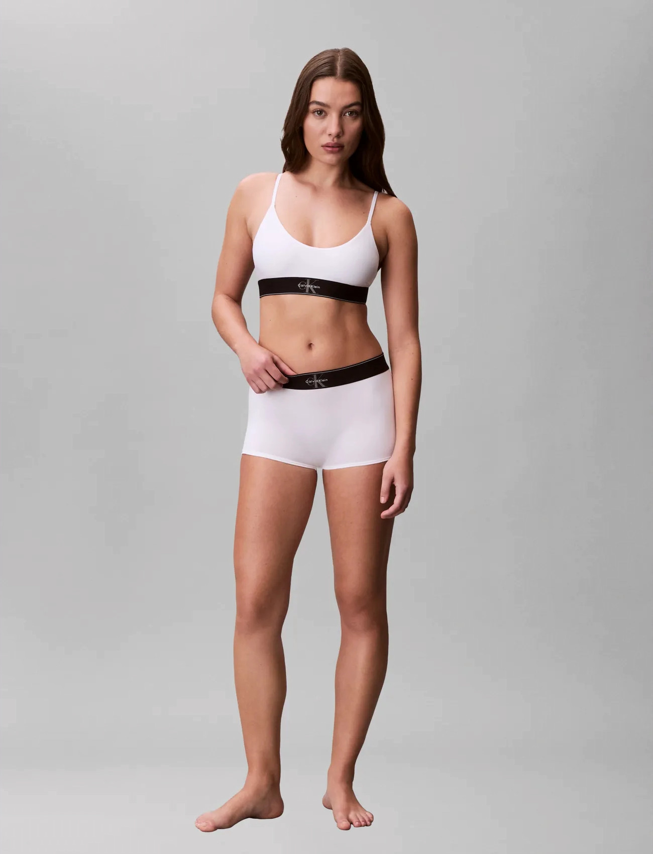 Calvin Klein Unlined Bralette, L, White, Bløde Bh'Er > Bralette, Dame