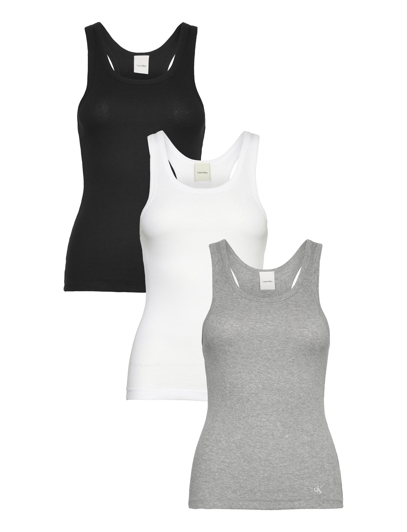 Calvin Klein Scoop Neck Cotton Tank 3Pk Svart