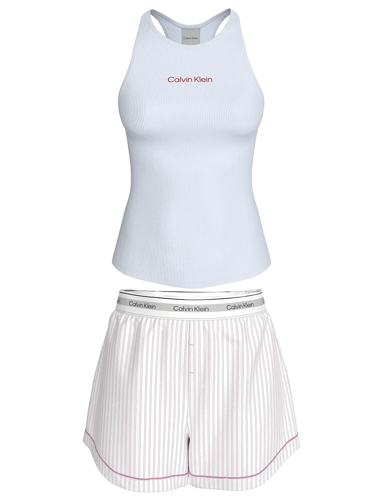 CALVIN KLEIN V Day Tank Kurz Set Weiß - L - Damen