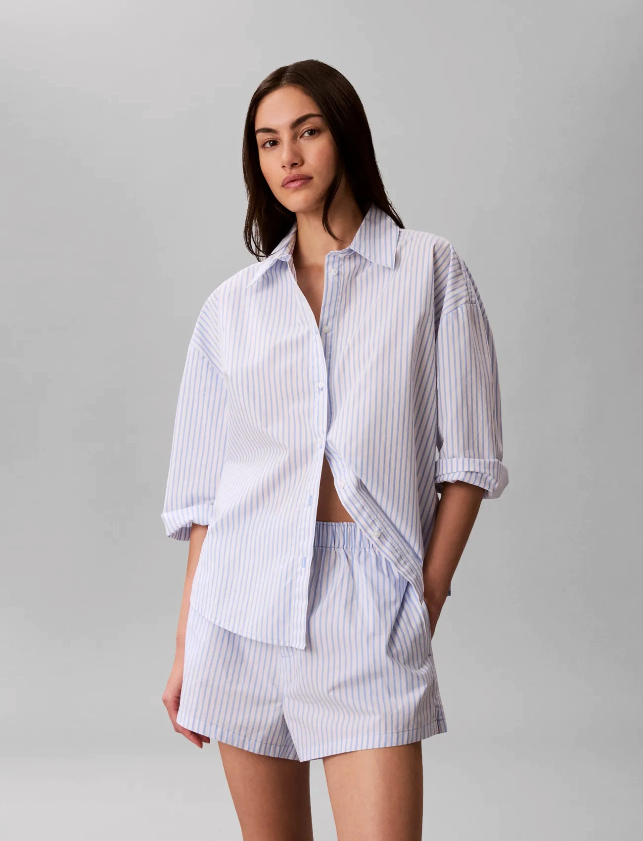 Calvin Klein Covered Wb Poplin Short, XS, Blue, Nat- Og Opholdstøj > Shorts, Dame