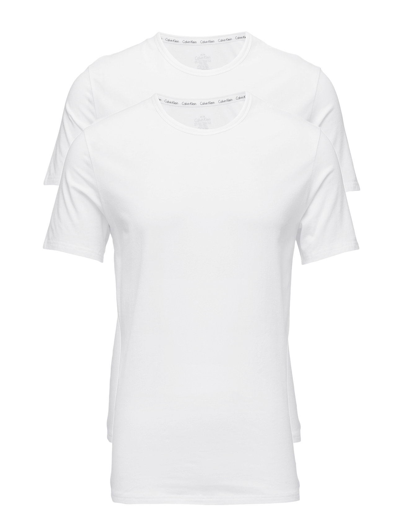 2P S/S Crew Neck Tops T-Kortærmet Skjorte White Calvin Klein
