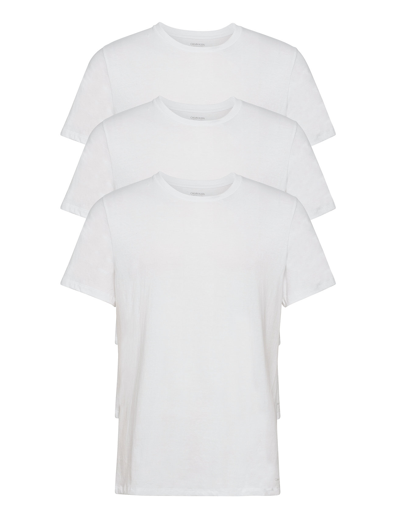 S/S Crew Neck 3Pk Tops T-Kortærmet Skjorte White Calvin Klein