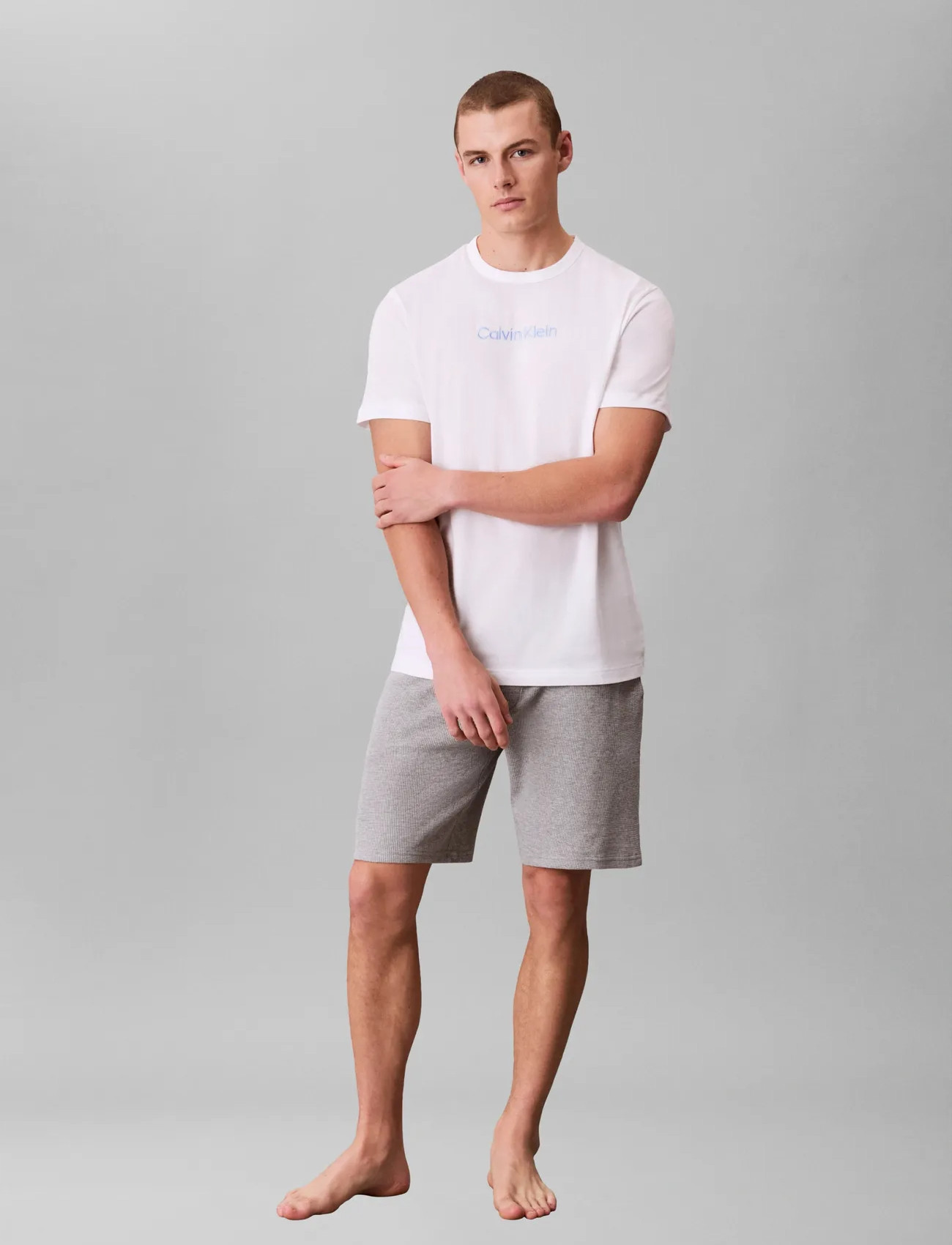 Calvin Klein S/S Crew Neck, S, White, T-Shirts > Kortærmede, Herre