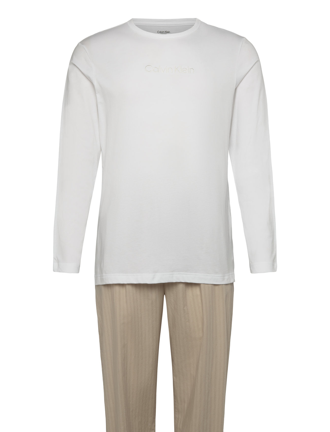 L/S Pant Set Pyjamas Beige Calvin Klein