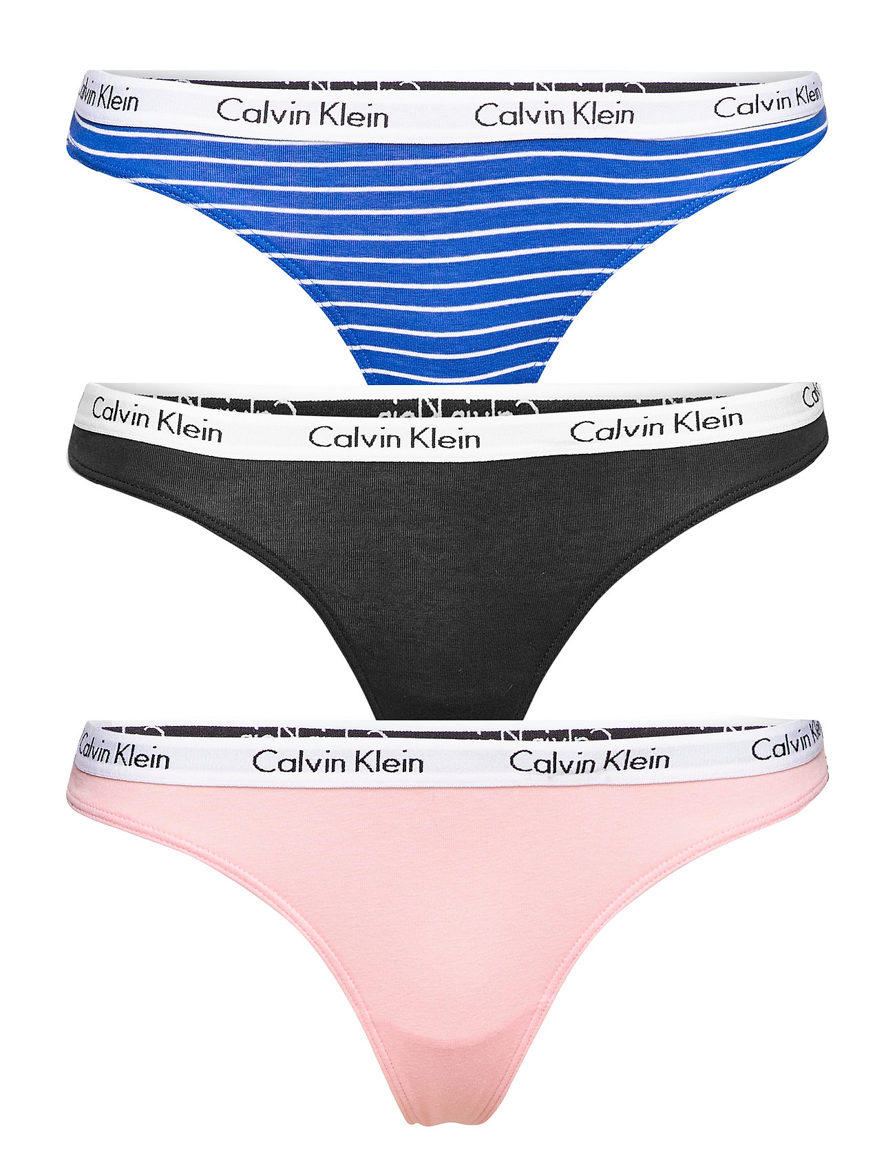 Calvin Klein – Thong 3pk G-streng Undertøj Blå Calvin Klein til i Sort - Pashion.dk