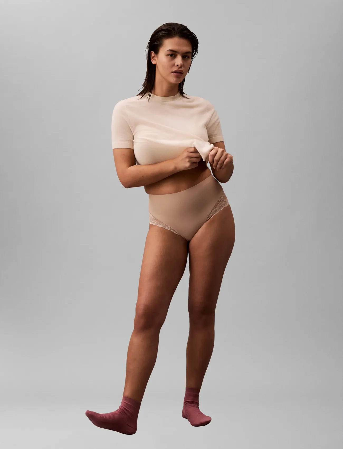 Calvin Klein Brief, XS, Beige, Trusser > Trusser Med Høj Talje, Dame
